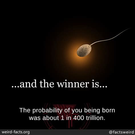 odds of being born|crazy statistics.